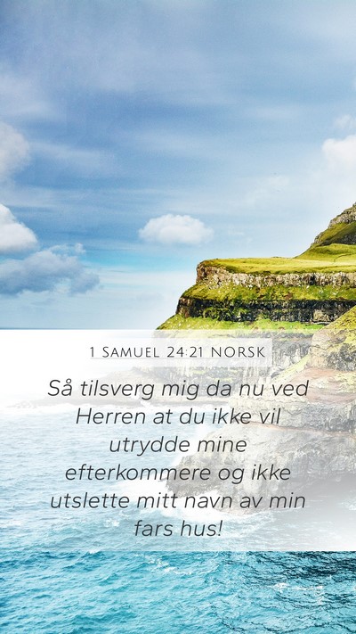 1 Samuel 24:21 NORSK Bible Verse Image
