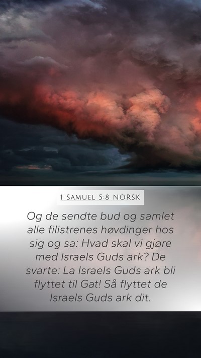 1 Samuel 5:8 NORSK Mobile Phone Wallpaper - Og de sendte bud og samlet alle filistrenes - Mobile Bible Verse Wallpaper