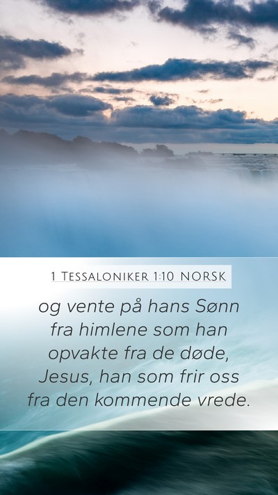 1 Tessaloniker 1:10 NORSK Bible Verse Image