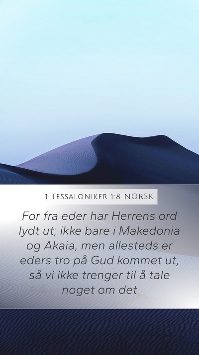 1 Tessaloniker 1:8 NORSK Bible Verse Image