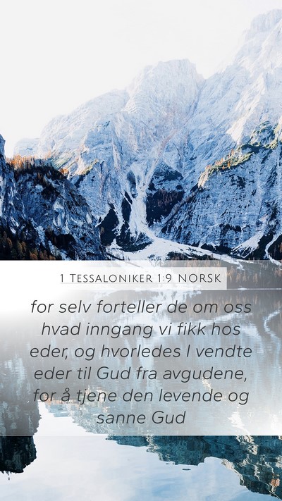 1 Tessaloniker 1:9 NORSK Bible Verse Image