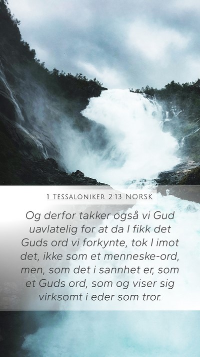 1 Tessaloniker 2:13 NORSK Bible Verse Image