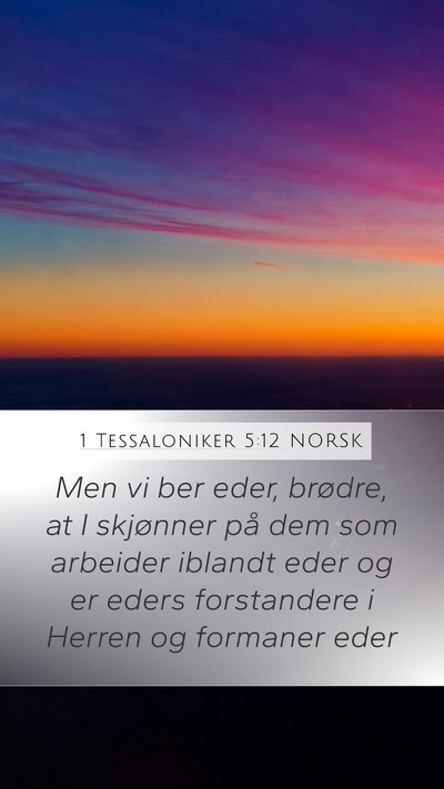 1 Tessaloniker 5:12 NORSK Bible Verse Image