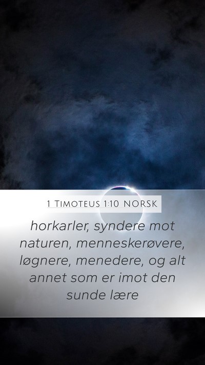 1 Timoteus 1:10 NORSK Bible Verse Image
