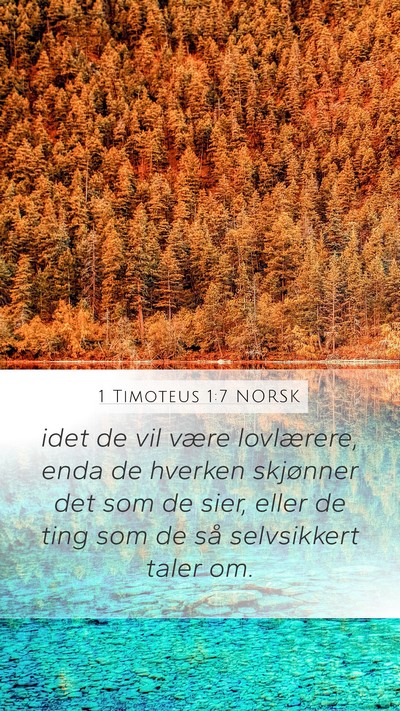 1 Timoteus 1:7 NORSK Bible Verse Image