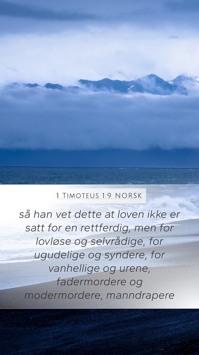 1 Timoteus 1:9 NORSK Bible Verse Image