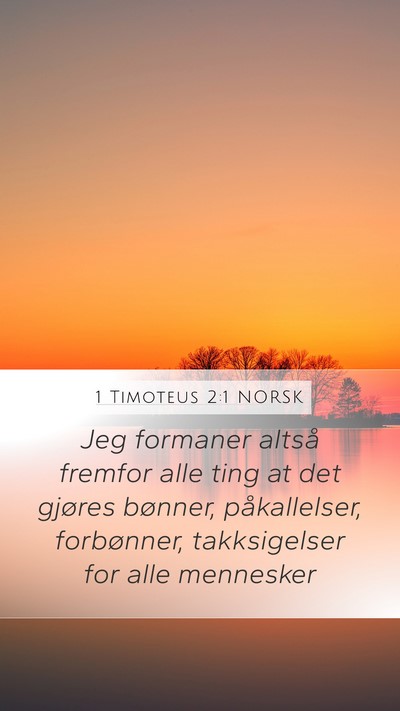 1 Timoteus 2:1 NORSK Bible Verse Image