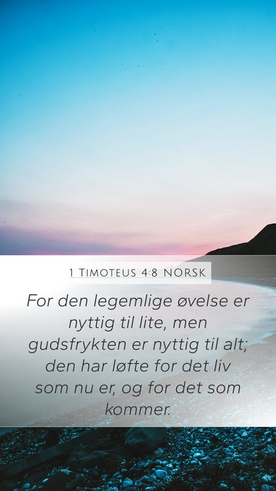 1 Timoteus 4:8 NORSK Bible Verse Image
