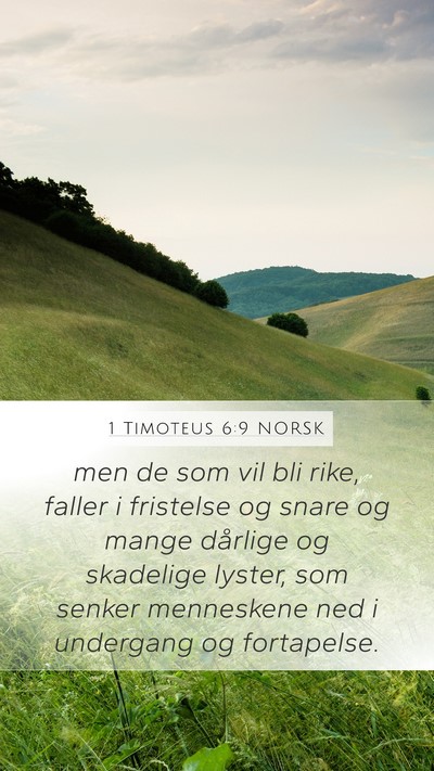 1 Timoteus 6:9 NORSK Bible Verse Image