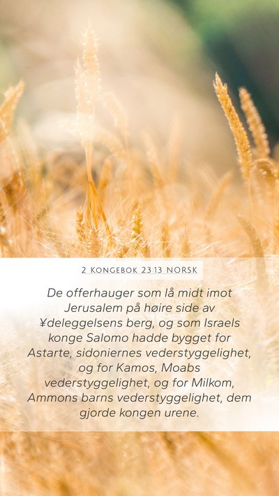 2 Kongebok 23:13 NORSK Bible Verse Image