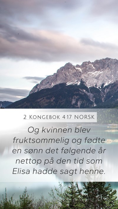 2 Kongebok 4:17 NORSK Mobile Phone Wallpaper - Og kvinnen blev fruktsommelig og fødte en sønn - Mobile Bible Verse Wallpaper