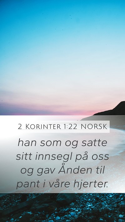 2 Korinter 1:22 NORSK Bible Verse Image