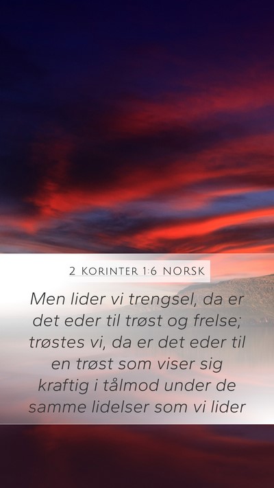 2 Korinter 1:6 NORSK Bible Verse Image