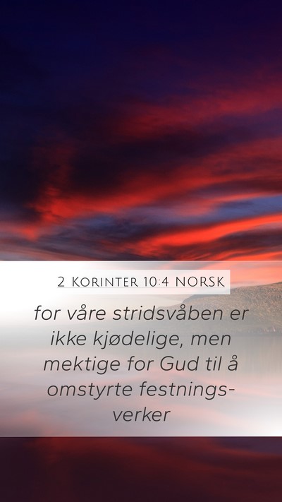 2 Korinter 10:4 NORSK Bible Verse Image