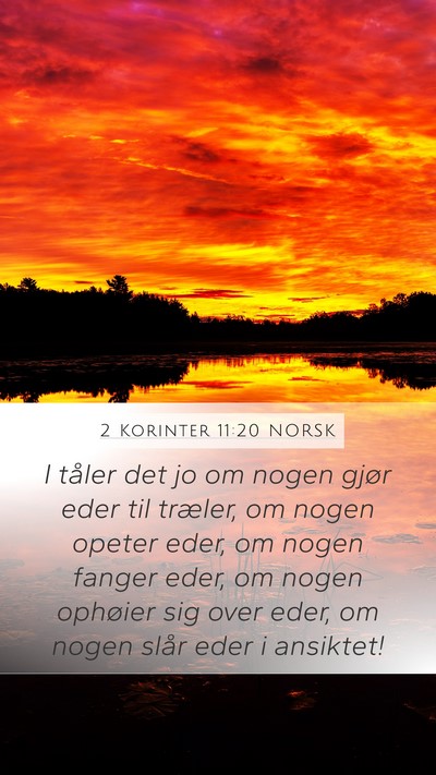 2 Korinter 11:20 NORSK Bible Verse Image