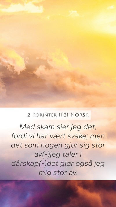 2 Korinter 11:21 NORSK Bible Verse Image