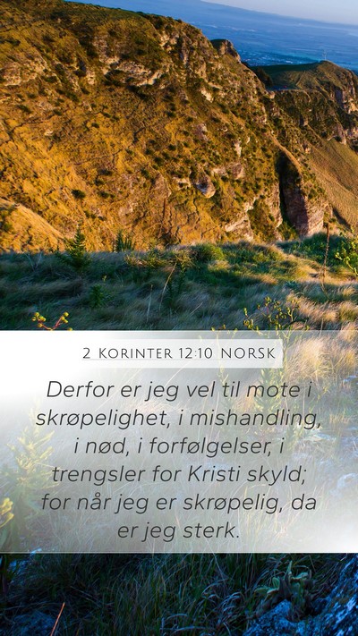 2 Korinter 12:10 NORSK Bible Verse Image