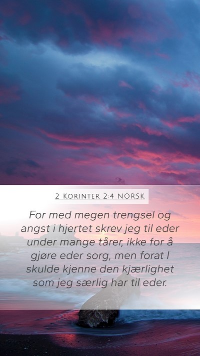 2 Korinter 2:4 NORSK Bible Verse Image