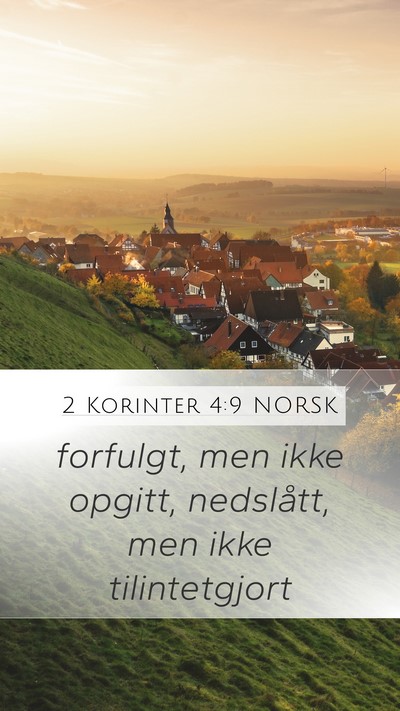 2 Korinter 4:9 NORSK Bible Verse Image