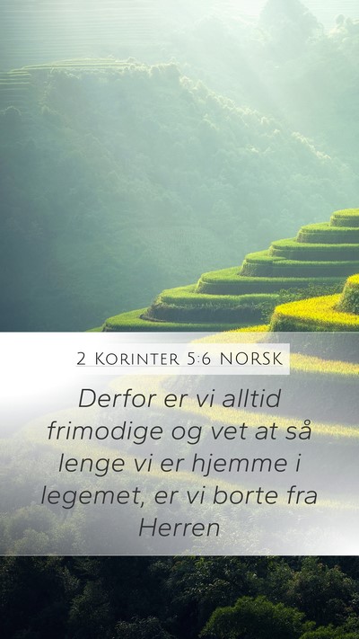 2 Korinter 5:6 NORSK Bible Verse Image