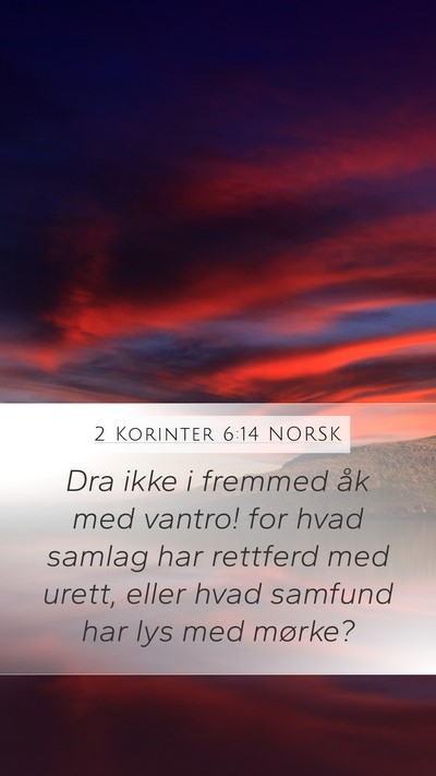 2 Korinter 6:14 NORSK Bible Verse Image