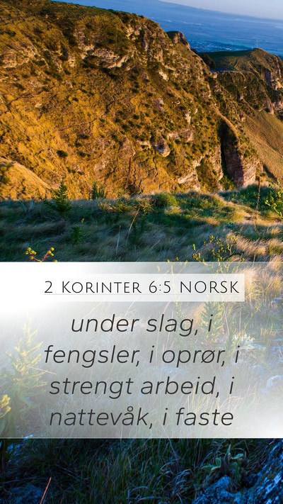 2 Korinter 6:5 NORSK Bible Verse Image