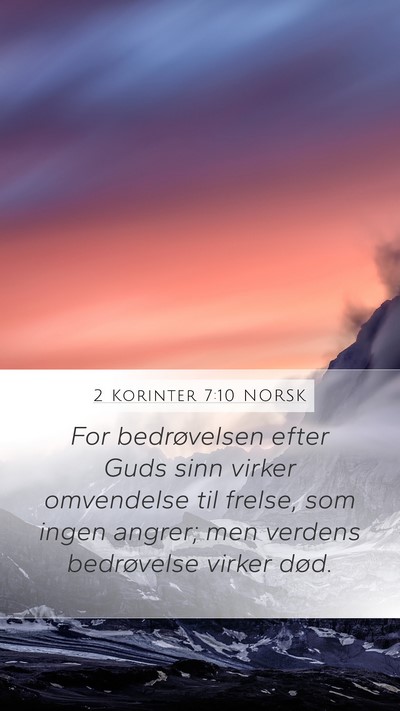 2 Korinter 7:10 NORSK Bible Verse Image