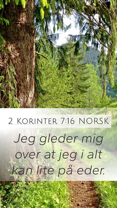 2 Korinter 7:16 NORSK Mobile Phone Wallpaper - Jeg gleder mig over at jeg i alt kan lite på - Mobile Bible Verse Wallpaper