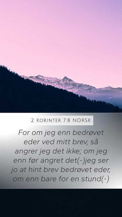 2 Korinter 7:8 NORSK Bible Verse Image