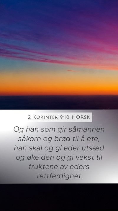 2 Korinter 9:10 NORSK Bible Verse Image