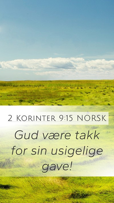 2 Korinter 9:15 NORSK Bible Verse Image