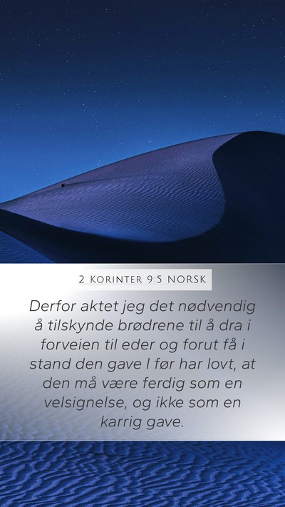 2 Korinter 9:5 NORSK Bible Verse Image