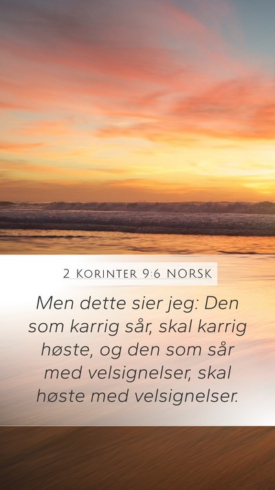 2 Korinter 9:6 NORSK Bible Verse Image