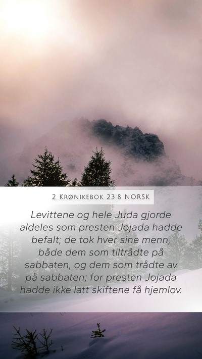 2 Krønikebok 23:8 NORSK Bible Verse Image