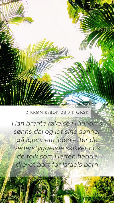 2 Krønikebok 28:3 NORSK Bible Verse Image