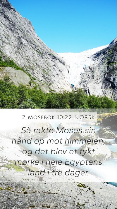 2 Mosebok 10:22 NORSK Mobile Phone Wallpaper - Så rakte Moses sin hånd op mot himmelen, og det - Mobile Bible Verse Wallpaper