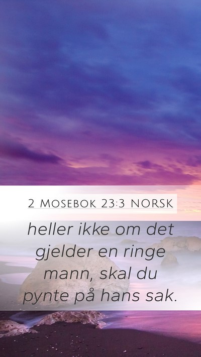 2 Mosebok 23:3 NORSK Mobile Phone Wallpaper - heller ikke om det gjelder en ringe mann, skal du - Mobile Bible Verse Wallpaper