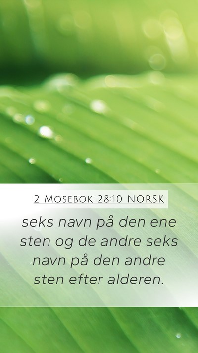 2 Mosebok 28:10 NORSK Mobile Phone Wallpaper - seks navn på den ene sten og de andre seks navn - Mobile Bible Verse Wallpaper