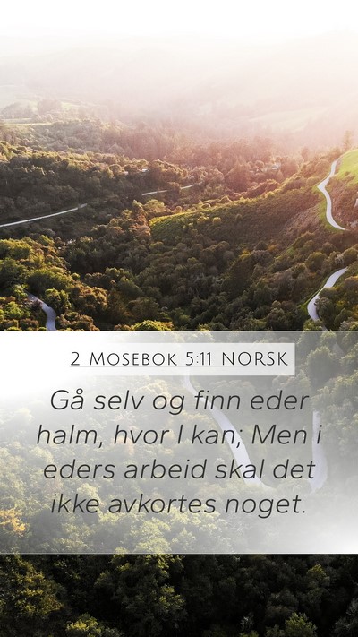 2 Mosebok 5:11 NORSK Mobile Phone Wallpaper - Gå selv og finn eder halm, hvor I kan; Men i - Mobile Bible Verse Wallpaper