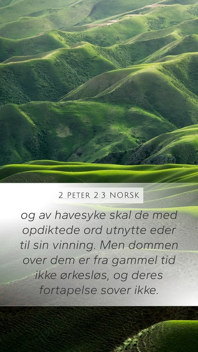 2 Peter 2:3 NORSK Bible Verse Image