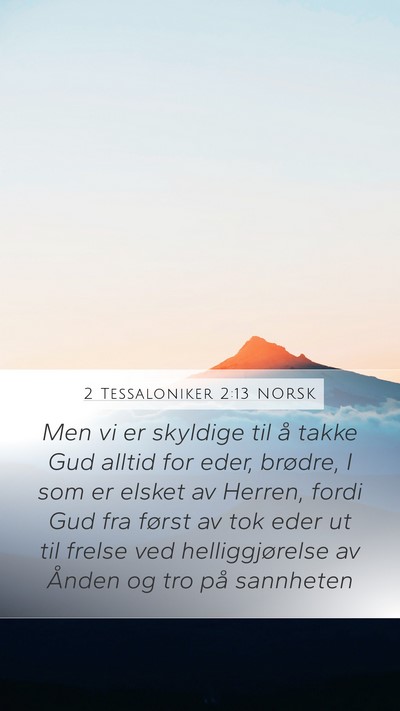 2 Tessaloniker 2:13 NORSK Bible Verse Image