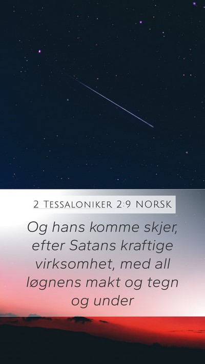 2 Tessaloniker 2:9 NORSK Bible Verse Image