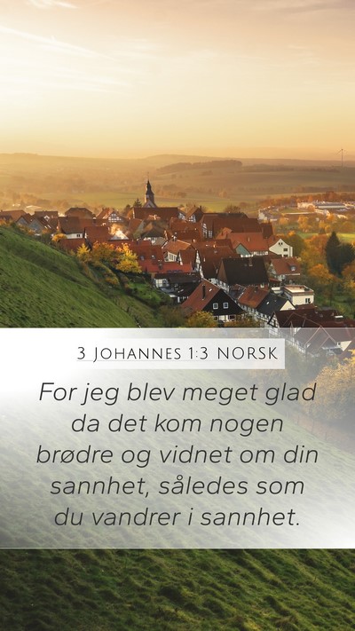 3 Johannes 1:3 NORSK Bible Verse Image