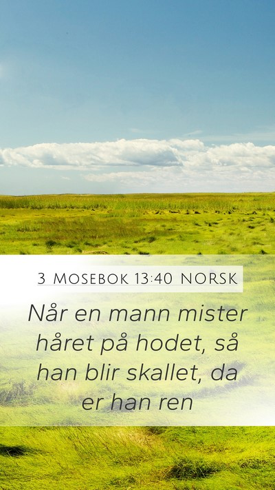 3 Mosebok 13:40 NORSK Mobile Phone Wallpaper - Når en mann mister håret på hodet, så han - Mobile Bible Verse Wallpaper