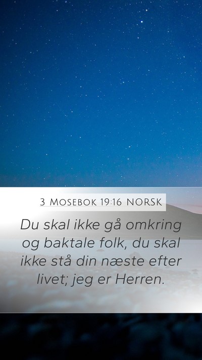 3 Mosebok 19:16 NORSK Bible Verse Image