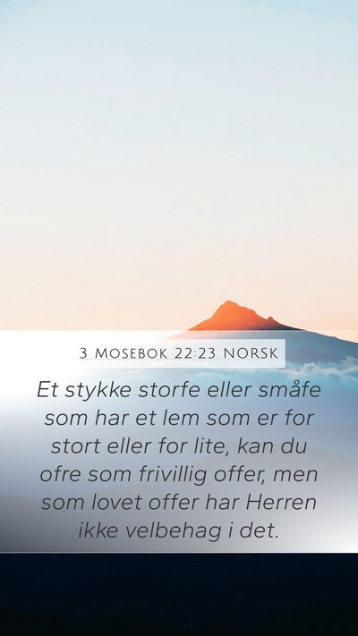 3 Mosebok 22:23 NORSK Bible Verse Image