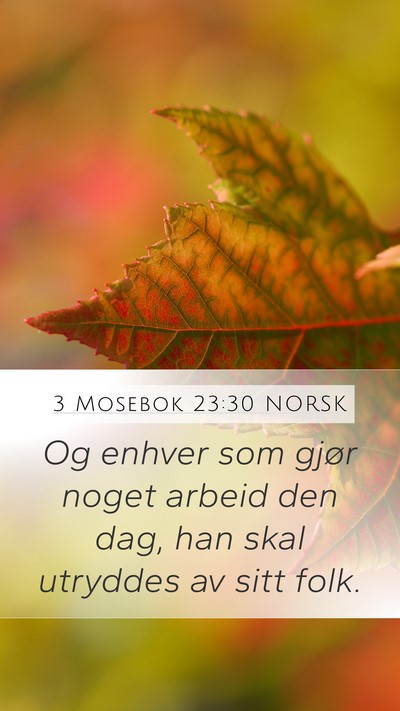3 Mosebok 23:30 NORSK Mobile Phone Wallpaper - Og enhver som gjør noget arbeid den dag, han - Mobile Bible Verse Wallpaper