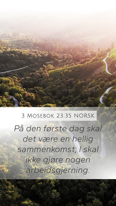 3 Mosebok 23:35 NORSK Bible Verse Image