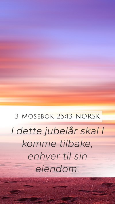 3 Mosebok 25:13 NORSK Mobile Phone Wallpaper - I dette jubelår skal I komme tilbake, enhver til - Mobile Bible Verse Wallpaper