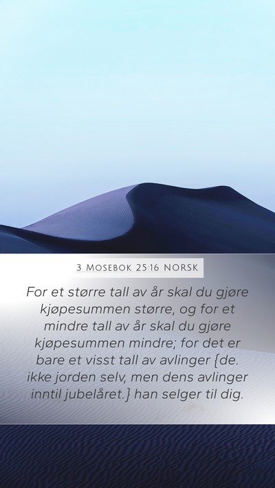 3 Mosebok 25:16 NORSK Mobile Phone Wallpaper - For et større tall av år skal du gjøre - Mobile Bible Verse Wallpaper